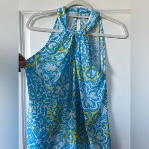 Ann Taylor Blue and Yellow Floral Top